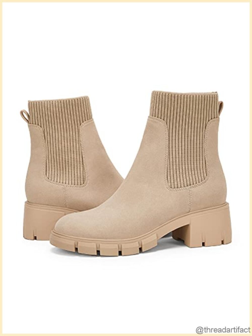 Womens Platform Ankle Boots Chunky Block Heel Chelsea Booties Lug Sole